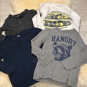 Old Navy Children’s Place Kids Long Sleeve Shirt - Gray Navy White Henley